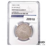 1860-O Seated Lib. 50C NGC Shipwreck SS Rep Bx 1860-O Seated Lib. 50C NGC Shipwreck SS Rep Bx