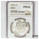 1890-S Morgan Silver Dollar NGC MS62 1890-S Morgan Silver Dollar NGC MS62