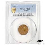 1909-S Wheat Cent PCGS VF25 1909-S Wheat Cent PCGS VF25