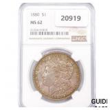1880 Morgan Silver Dollar NGC MS62 1880 Morgan Silver Dollar NGC MS62