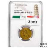 1865T BN 20 Lire .23oz Italy Gold NGC AU55 1865T BN 20 Lire .23oz Italy Gold NGC AU55