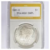 1881-O Morgan Silver Dollar PGA MS61 DMPL 1881-O Morgan Silver Dollar PGA MS61 DMPL
