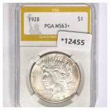 1928 Silver Peace Dollar PGA MS63+ 1928 Silver Peace Dollar PGA MS63+
