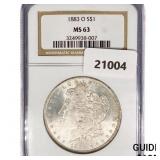 1883-O Morgan Silver Dollar NGC MS63 1883-O Morgan Silver Dollar NGC MS63