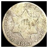 1853 Silver Three Cent NICELY CIRCULATED 1853 Silver Three Cent NICELY CIRCULATED