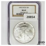1995 American Silver Eagle NGC MS69 1995 American Silver Eagle NGC MS69