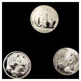 (3) China 1oz Silver 10 Yuan (2004, 2005, 2011) G (3) China 1oz Silver 10 Yuan (2004, 2005, 2011) G