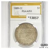 1889-CC Morgan Silver Dollar PGA AU53 1889-CC Morgan Silver Dollar PGA AU53