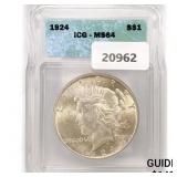 1924 Silver Peace Dollar ICG MS64 1924 Silver Peace Dollar ICG MS64