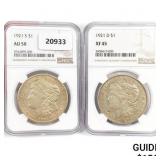 1921-S, 1921-D Set (2) Morgan Silver Dollar NGC 1921-S, 1921-D Set (2) Morgan Silver Dollar NGC