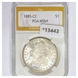 1885-CC Morgan Silver Dollar PGA MS64 1885-CC Morgan Silver Dollar PGA MS64