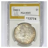 1900-S Morgan Silver Dollar PGA MS65 1900-S Morgan Silver Dollar PGA MS65