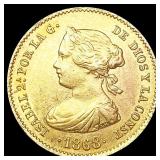 1868 Spain .0971oz Gold 4 Escudo CLOSELY 1868 Spain .0971oz Gold 4 Escudo CLOSELY