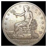 1875-CC Silver Trade Dollar ABOUT UNCIRCULATED 1875-CC Silver Trade Dollar ABOUT UNCIRCULATED