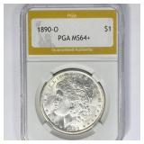 1890-O Morgan Silver Dollar PGA MS64+ 1890-O Morgan Silver Dollar PGA MS64+