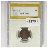 1914-D Wheat Cent PGA XF45 1914-D Wheat Cent PGA XF45