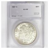 1887-S Morgan Silver Dollar SEGS AU58 1887-S Morgan Silver Dollar SEGS AU58