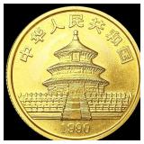 1990 China .2497oz Gold 25 Yuan UNCIRCULATED 1990 China .2497oz Gold 25 Yuan UNCIRCULATED