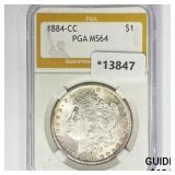 1884-CC Morgan Silver Dollar PGA MS64 1884-CC Morgan Silver Dollar PGA MS64