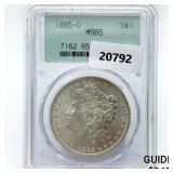 1885-O Morgan Silver Dollar PCGS MS65 1885-O Morgan Silver Dollar PCGS MS65