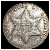 1862 Silver Three Cent CLOSELY UNCIRCULATED 1862 Silver Three Cent CLOSELY UNCIRCULATED