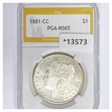 1881-CC Morgan Silver Dollar PGA MS65 1881-CC Morgan Silver Dollar PGA MS65
