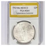 1921Mo Mexico Independ. Centennial S2P PGA MS64 1921Mo Mexico Independ. Centennial S2P PGA MS64