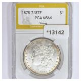 1878 7/8TF Morgan Silver Dollar PGA MS64 1878 7/8TF Morgan Silver Dollar PGA MS64
