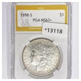 1898-S Morgan Silver Dollar PGA MS63+ 1898-S Morgan Silver Dollar PGA MS63+