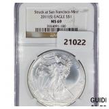 2011-(S) American Silver Eagle NGC MS69 2011-(S) American Silver Eagle NGC MS69