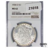 1904-O Morgan Silver Dollar NGC MS62 1904-O Morgan Silver Dollar NGC MS62