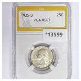 1935-D Washington Silver Quarter PGA MS63 1935-D Washington Silver Quarter PGA MS63