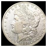 1901-S Morgan Silver Dollar ABOUT UNCIRCULATED 1901-S Morgan Silver Dollar ABOUT UNCIRCULATED