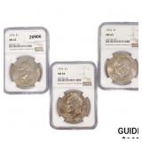 1974 Set (3) Eisenhower Silver Dollars NGC MS65 1974 Set (3) Eisenhower Silver Dollars NGC MS65