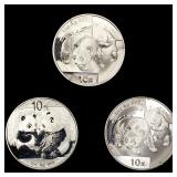 (3) China 1oz Silver 10 Yuan ((2) 2008, 2009) GEM (3) China 1oz Silver 10 Yuan ((2) 2008, 2009) GEM