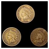 (3) Indian Head Cents ((2) 1860, 1876) NICELY CIR (3) Indian Head Cents ((2) 1860, 1876) NICELY CIR