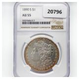 1890-S Morgan Silver Dollar NGC AU55 1890-S Morgan Silver Dollar NGC AU55