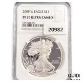 2008-W American Silver Eagle NGC PF70 UC 2008-W American Silver Eagle NGC PF70 UC