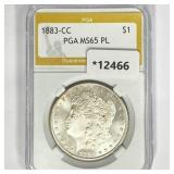 1883-CC Morgan Silver Dollar PGA MS65 PL 1883-CC Morgan Silver Dollar PGA MS65 PL