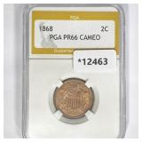1868 Two Cent Piece PGA PR66 CAMEO 1868 Two Cent Piece PGA PR66 CAMEO
