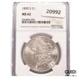 1890-S Morgan Silver Dollar NGC MS62 1890-S Morgan Silver Dollar NGC MS62