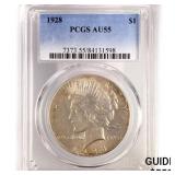 1928 Silver Peace Dollar PCGS AU55 1928 Silver Peace Dollar PCGS AU55