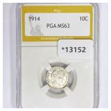 1914 Barber Dime PGA MS63 1914 Barber Dime PGA MS63