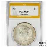 1921 Silver Peace Dollar PGA MS64 1921 Silver Peace Dollar PGA MS64