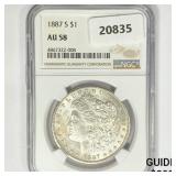 1887-S Morgan Silver Dollar NGC AU58 1887-S Morgan Silver Dollar NGC AU58