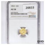 1853 Rare Gold Dollar NGC AU58 1853 Rare Gold Dollar NGC AU58
