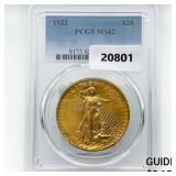 1922 $20 Gold Double Eagle PCGS MS62 1922 $20 Gold Double Eagle PCGS MS62