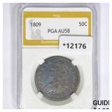 1809 Capped Bust Half Dollar PGA AU58 1809 Capped Bust Half Dollar PGA AU58
