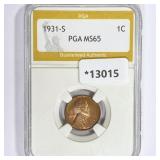 1931-S Wheat Cent PGA MS65 1931-S Wheat Cent PGA MS65