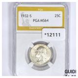 1932-S Washington Silver Quarter PGA MS64 1932-S Washington Silver Quarter PGA MS64